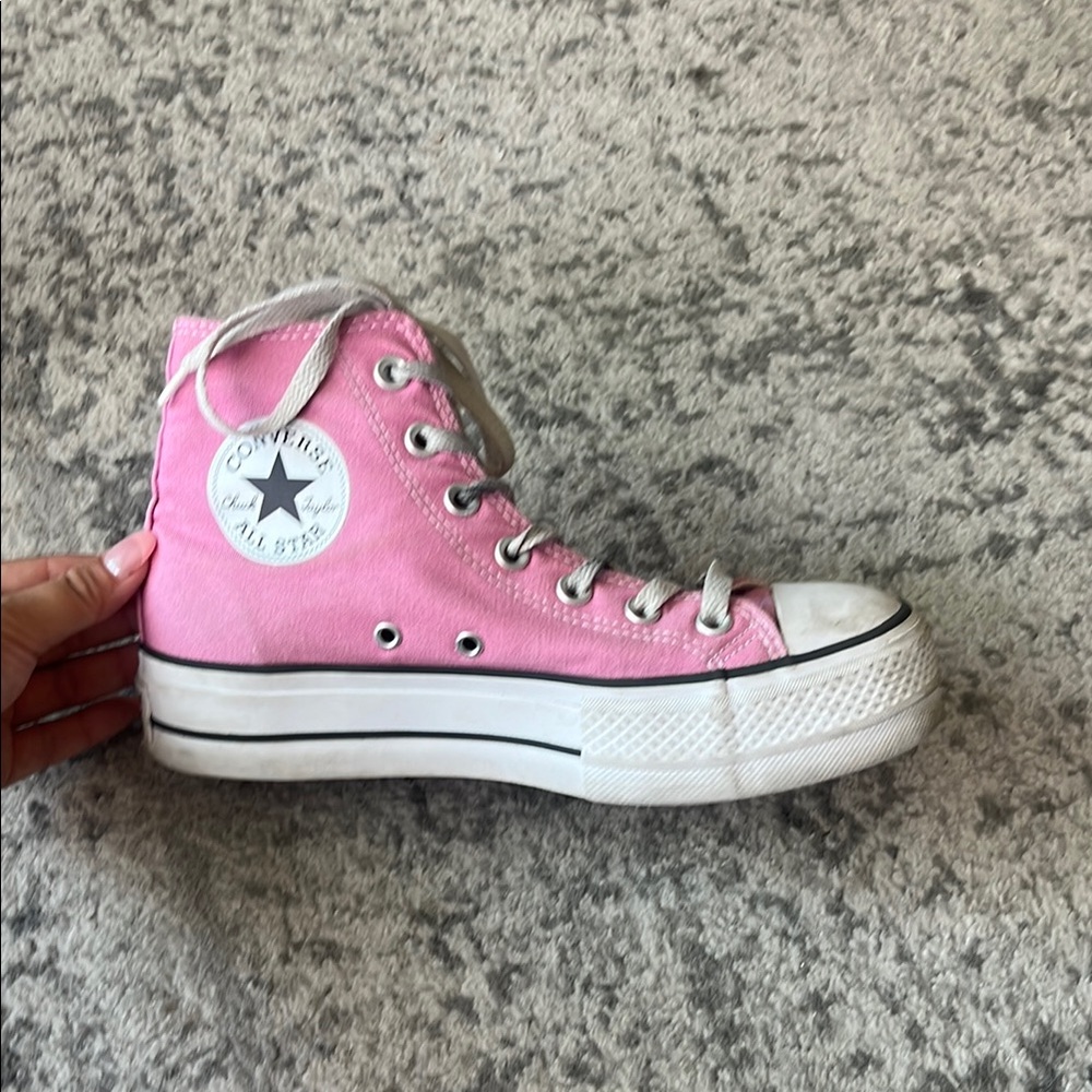 Converse Pink High-Top Sneakers with Classic Design - Picture 2 of 5